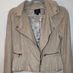 Suede like women's tan zippered jacket size small